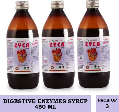 masolin ZYCA AYURVEDIC DIGESTIVE ENZYMES SYRUP 450ML - PACK OF 3 (FOR CONSTIPATION)
