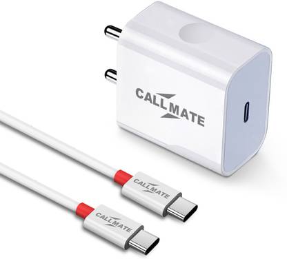 Callmate 20 W Qualcomm 3.0 3 A Mobile Charger with Detachable Cable  (White, Cable Included)