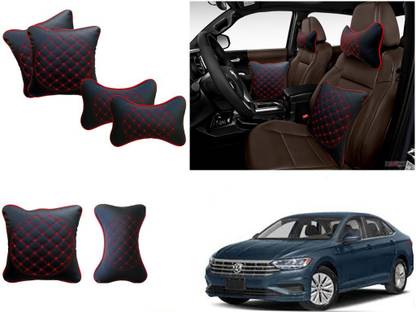 EXCHANGE CARTRENDING Red, Black Polyester Car Pillow Cushion for Volkswagen