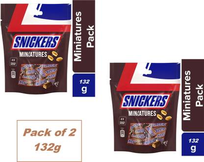 SNICKERS Miniatures Peanut Filled Chocolates Bars ( 2 X 132g) Bars