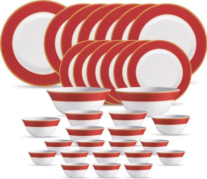 LAOPALA Pack of 33 Opalware Sovrana Regent Red Dinner Set