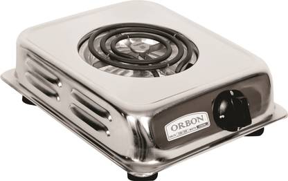 Orbon 1000 Watt Rectangular Silver Chrome G Coil Stove Hot Plate Induction Cooktop Electric Cooking Heater