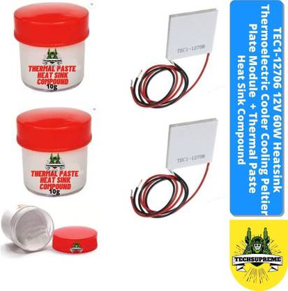 TechSupreme TEC1-12706 Heatsink Thermoelectric Cooling Peltier Module + Thermal Paste PC-2 Temperature Sensor and Controller Electronic Hobby Kit