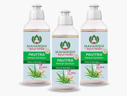 MAHARISHI ayurveda  70% Alcohol Based Sanitizer Kills Germs Instantly, Non Sticky Hand Sanitizer Bottle