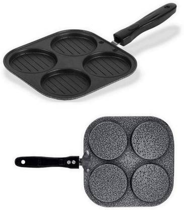 Masox Store Grill Mini Casting Coated Aluminium Uttapam Tawa Multi Snack Maker Pancake Maker Non-Stick Coated Cookware Set