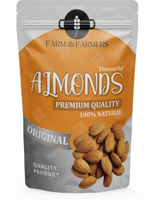 Farm & Farmers Premium Almonds- 100GM |Original Natural Healthy Badam Almonds