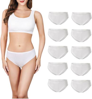 CareDone 10 Disposable Cotton Free size White panty for travel,hotel spa,Camping, Fitness Pantyliner