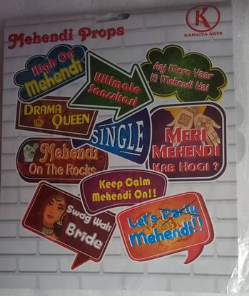 EVA Mehandi Photo Prop Photo Booth Board