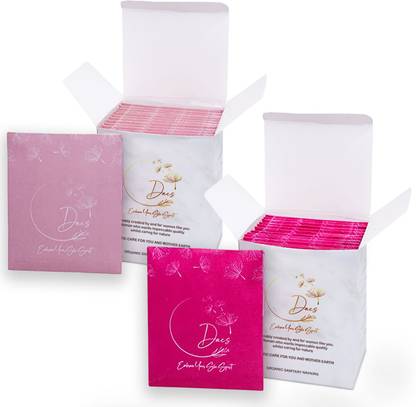 DAES Cotton Pad for Medium Flow & Light Flow, Soft & Breathable, 100% Protection Sanitary Pad