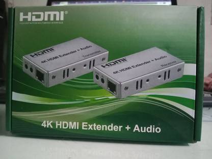 microware 4K 100m HDMI Extender Audio, Hdmi Signal IR Control Cat5e/6 LAN Cable Media Streaming Device