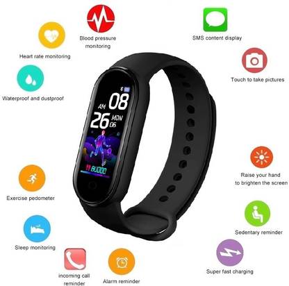Jocoto T11-m4 LATEST HEART RATE STEP COUNT SMART BAND BALCK(PACK OF 1)