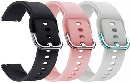 AOnes Pack of 3 Silicone 20mm Watch Strap Metal Buckle for Fire-Boltt Constellation Smart Watch Strap