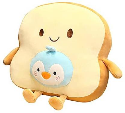 aixini 17.7" Plush Toast Sliced Bread Pillow Cushion Stuffed Food Kawaii Animal Penguin  - 17.7 inch