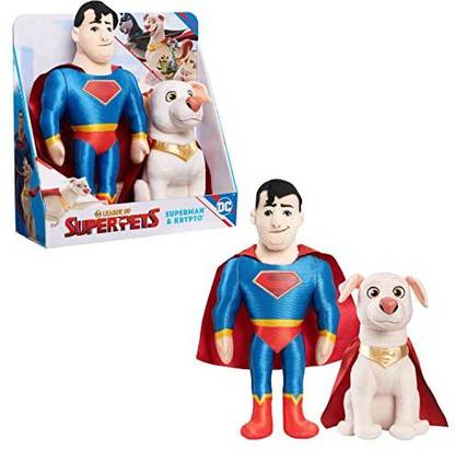 Just Play DC Super Pets Superman and KRYPTO Superdog Companion 2-Pack Plush 12-inch+B208  - 12 inch