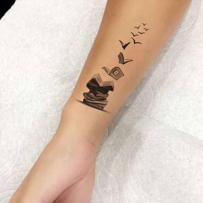 komstec Books Tattoo Temporary Tattoo Stickers For Male And Female Fake Tattoo