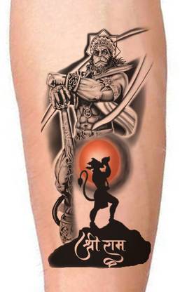 surmul God Hanuman Say Shree Ram Temporary Tattoo