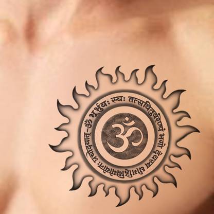surmul Surya Dev with Gyatri Mantra Temporary Tattoo