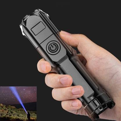 NH WORLD Waterproof IP34 LED Flashlight USB Rechargeable Flashlight Torch
