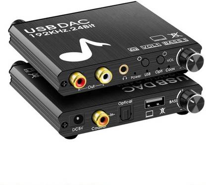 microware  TV-out Cable USB DAC 192kHz 24Bit Digital to Analog Converter with Bass&Volume Control LR RCA