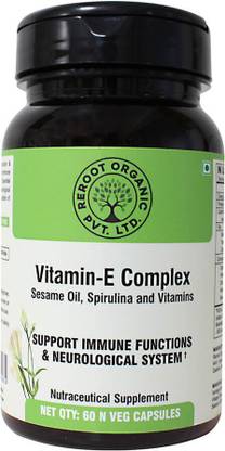 Reroot Organic Pvt Ltd Vitamin-E Complex 60-Capsule(Support Immune Functions & Neurological System)