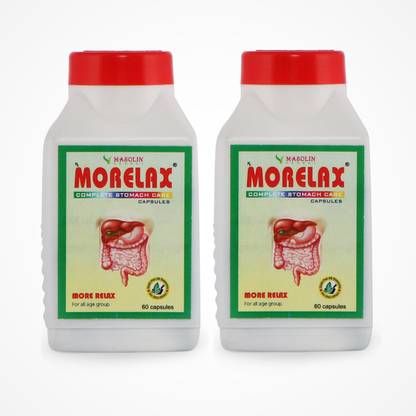 Masolin Herbal MORELAX AYURVEDIC STOMACH CARE CASPULE 60CAPS - PACK OF 2 (FOR CONSTIPATION)