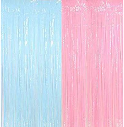 Dinipropz Blue, Pink Foil Curtain