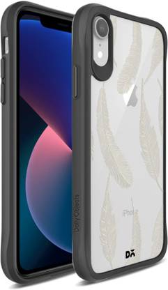 DailyObjects Off White Feathers Black Hybrid Clear Back Cover for Apple iPhone XR