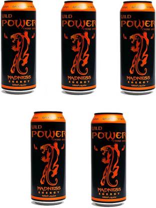 Wild Power Madness Energy Drink 250ml Imported ( Pack of 5 ) Energy Drink
