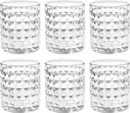 TREO (Pack of 6) Knitts Tumbler, Glass Set Water/Juice Glass