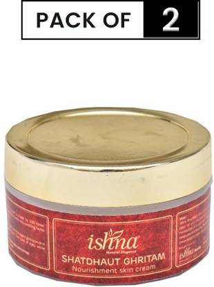 ishna Shatdhaut Ghrit Cream | Moisturizer Face Cream | 100 Gram (100 Times Washed Cow Ghee)