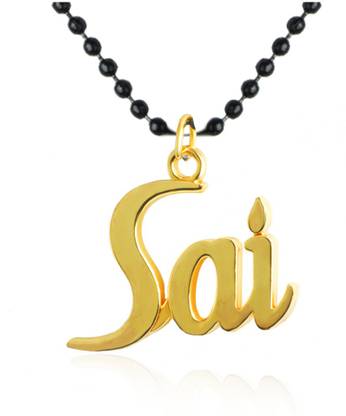 Waama Jewels Stylish Gold Sai Baba Pendant for Boys & Girls Gold-plated Brass Pendant