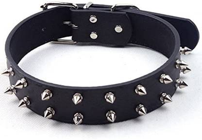 Emily Pets Adjustable Leather Dog Collar Studded Rivet Dogs Collar Durable Spiked Dog Show Collar