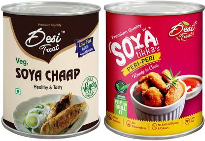 Desi Treat Veg Soya Chaap + Peri Peri Soya Tikka Combo 1600 g