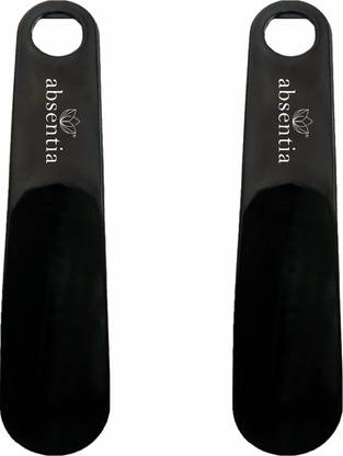 ABSENTIA SHOE HORN, Pack of 2 (BLACK) BEST / FOR ALL FOOTWARES / TRAVEL FRIENDLY / THICK Shoe Tree