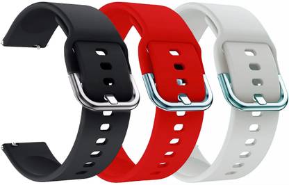 AOnes Pack of 3 Silicone 20mm Watch Strap with Metal Buckle for Muvaudio Muvtrend Smart Watch Strap