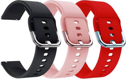 AOnes Pack of 3 Silicone 20mm Watch Strap with Metal Buckle for Lenovo Carme Smart Watch Strap