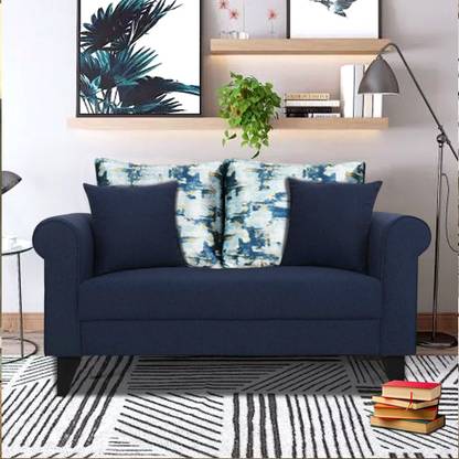 Brickwud Fuross Sofa Set (Blue) Fabric 2 Seater  Sofa