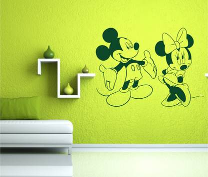 Nimmy Home Decor 77 cm Micky Mouse & Minnie Mouse Self Adhesive Sticker