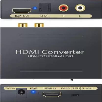 microware  TV-out Cable HDMI to HDMI Audio Optical SPDIF + RCA L/R Extractor Converter Audio Splitter