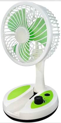 HHP Foliding Fan With LED Light Rechargeable Fan With Emergency Light Round USB Fan