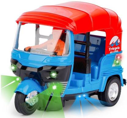 CutieKart Auto Ricksaw Tricycle with Lights & Music Sound Toy- Multicolor