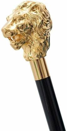 Snc Lion Decorative Designer Walking Cane Stick Designer Brass Wooden Folding Stick Walking Stick