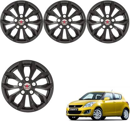 CuboDePlato Wc_visnBlk_14In_Swift_Type-4 Wheel Cover For Maruti Swift VXI Glory Limited Edition