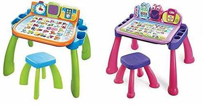 VTECH Touch and Learn Activity Desk Green & Touch and Learn Activity Desk Deluxe, Pink