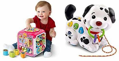 VTECH Sort and Discovery Activity Cube, Pink & Pull and Sing Puppy
