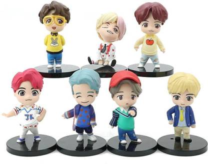 Kidsters BTS Tiny Tan - Idol Set of 7 for BTS Army and Kpop Lovers (Size - 8 cm)