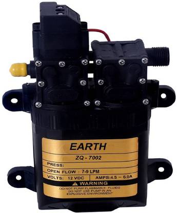 Earth ZQ-7002 12 VDC Double-Core Battery Sprayer Motor 2in1 High-Pressure Washing Dual Diaphragm Water Pump