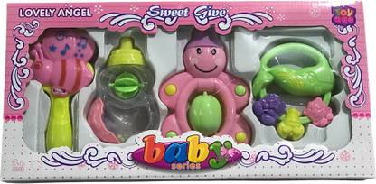 टॉयस्टर Kids Musical 4 Pcs Baby Rattle Toy SAFE & NON-TOXIC Baby Series Lovely Angel रैटल