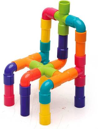 GREEN WAY Play and Learn Plastic Building Block Set Pipes Puzzle Set - Blocks for Kids