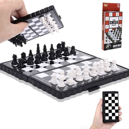 Elecart Pocket Size Mini Magnetic Travel Chess Game Foldable Scratchless Lightest Board Strategy & War Board Game